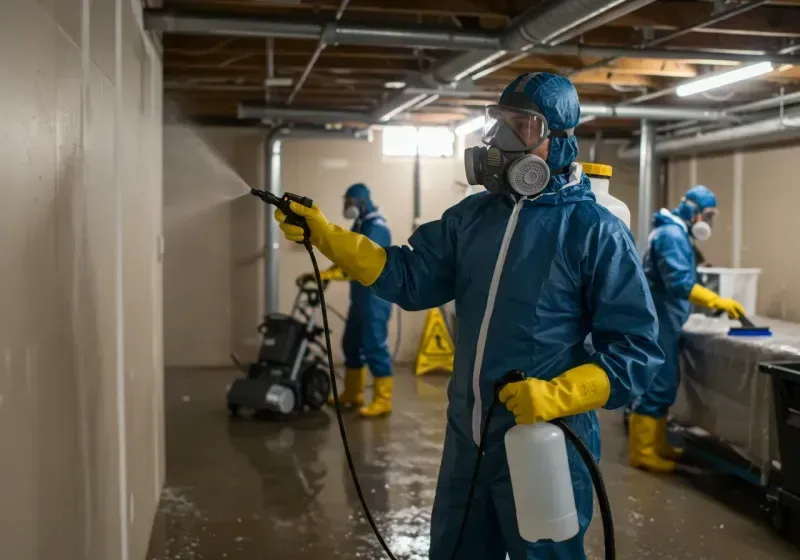 Basement Sanitization and Antimicrobial Treatment process in Sunset Park, NY